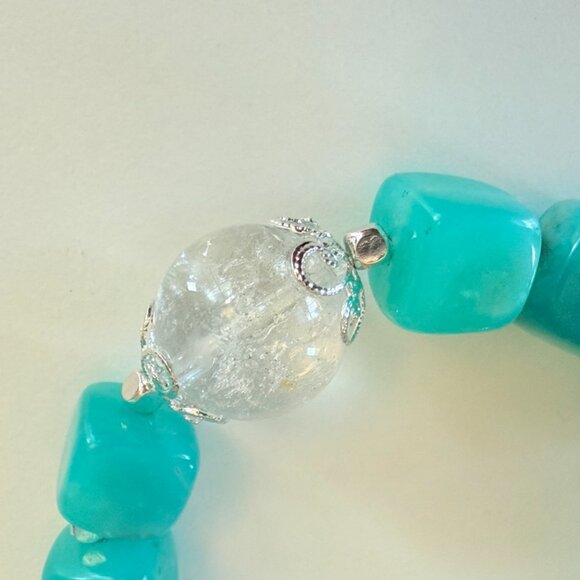 Winter Ocean Aqua Blue Statement Bracelet - Picture 5 of 7